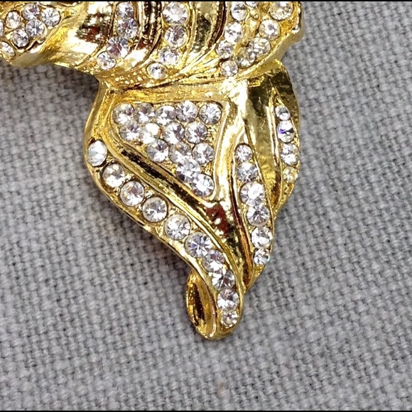 Vintage Rhinestone Roaring Tiger Brooch - Picture 7 of 8